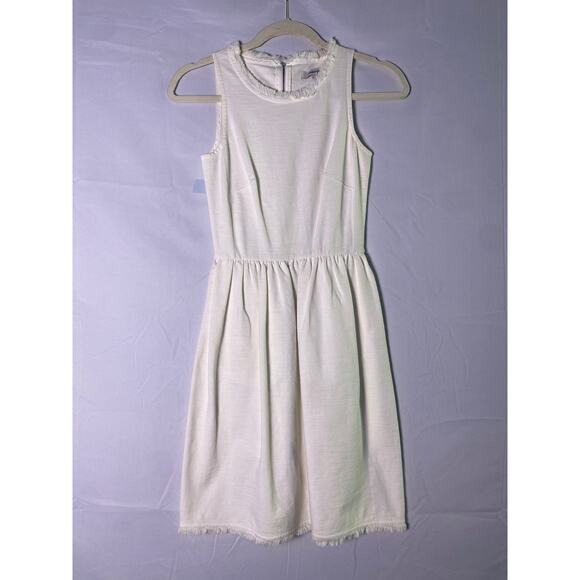 Madewell Fringed Afternoon Sleeveless Dress White Style F2364 Pocket Women's XXS - Picture 1 of 3